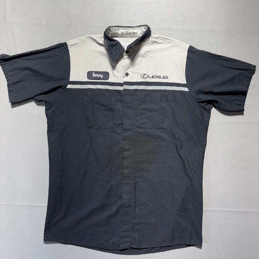 Red Kap Lexus Mechanic Shirt Mens Large Black Grey Workwear Official Dealership